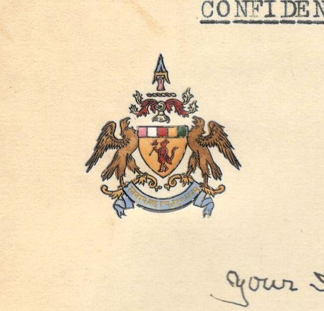 Ratlam State India 1941 multicolour crested letter signed Maharaja Sajjan Singh