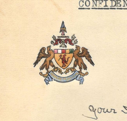Ratlam State India 1941 multicolour crested letter signed Maharaja Sajjan Singh