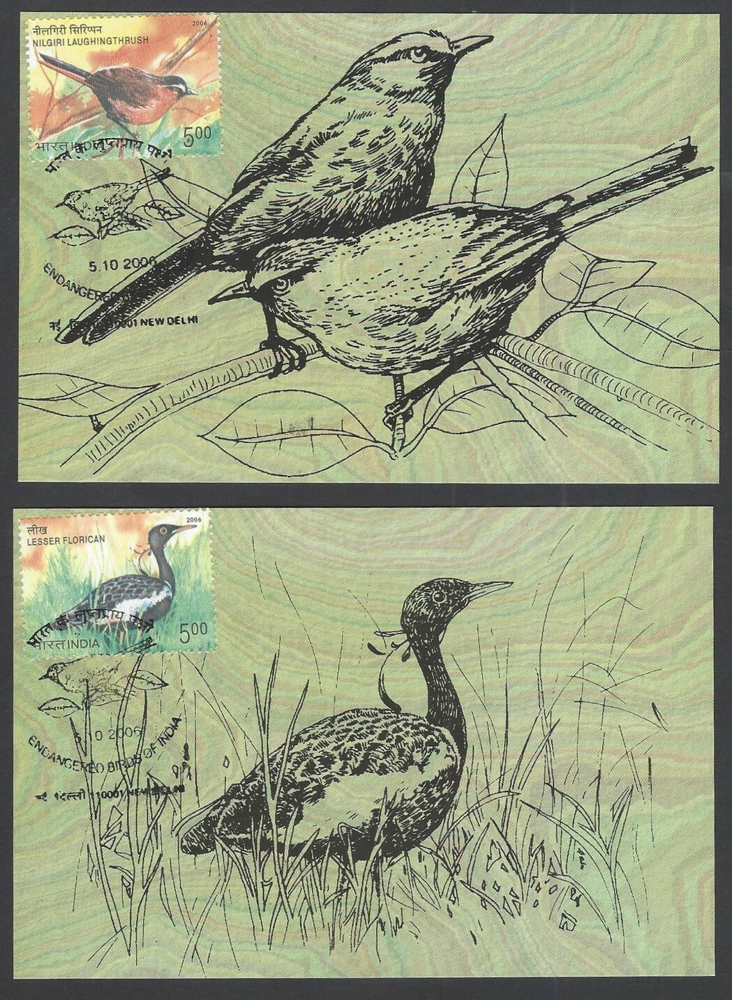 India 2006 Endangered Birds maxi cards (4)