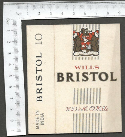AOP India vintage empty packet BRISTOL Cigarettes W. D. & H. O. Wills