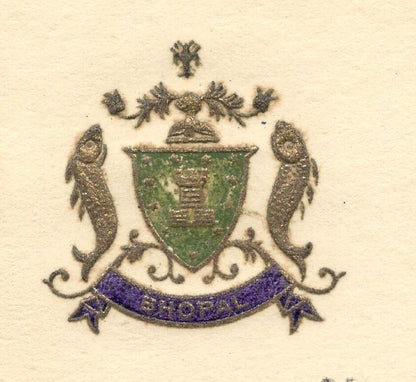 India 1931 bicolour crested letter BHOPAL STATE