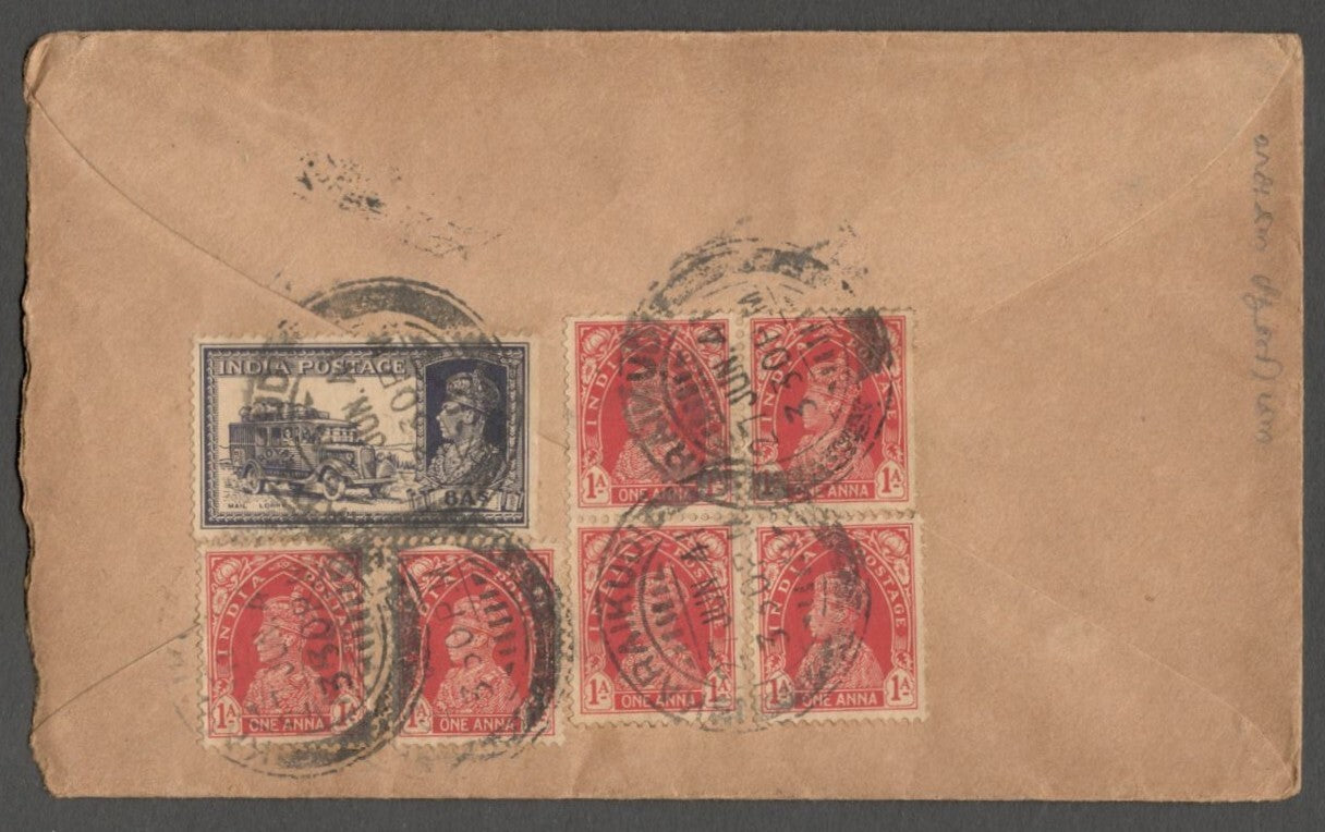 AOP India WW2 1941 censored cover to Penang, Malaya