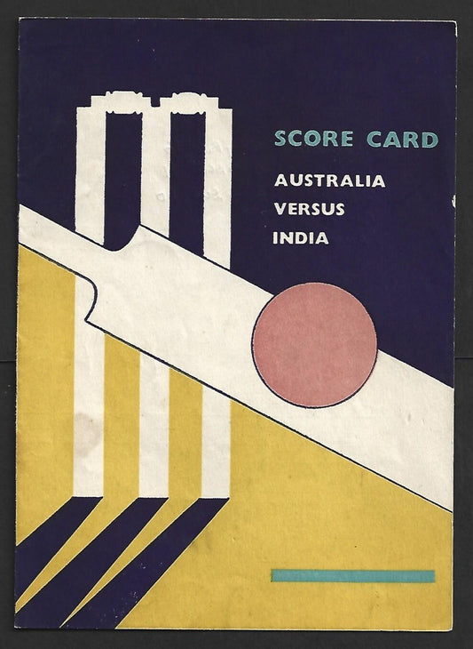 AOP Australia vs India Test CRICKET match vintage score card
