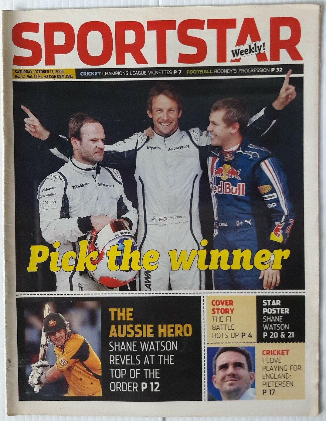 India Sportstar 2006-11 RACING cover issues 10” X 13” (5)