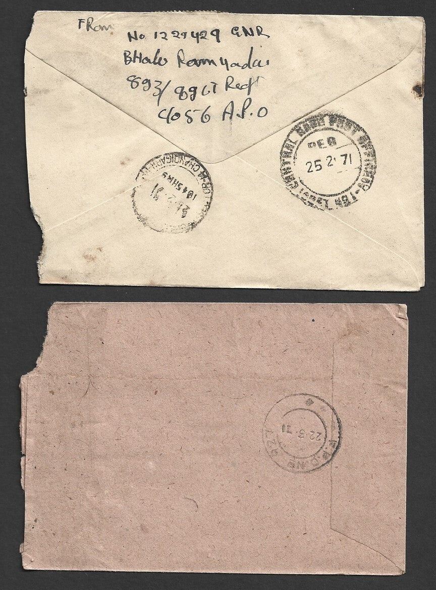 India 1960s-70s Military registered FPO (Field Post Office) covers (12)