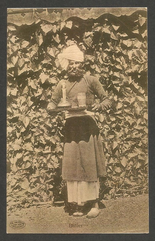India vintage postcard BUTLER