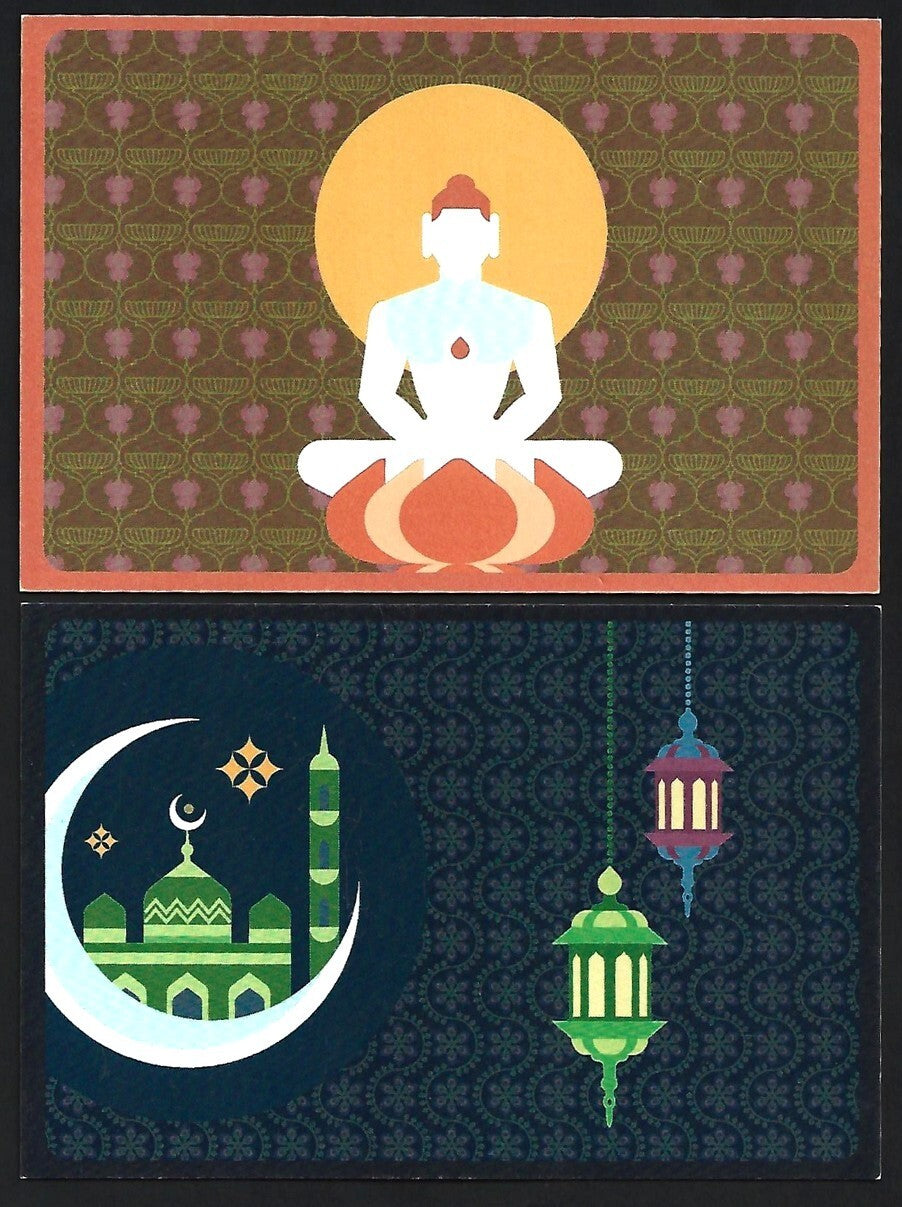 (AOP) India RELGIONS postcards HINDUISM, ISLAM, BUDDHISM (6)