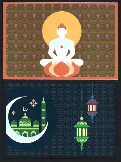 (AOP) India RELGIONS postcards HINDUISM, ISLAM, BUDDHISM (6)