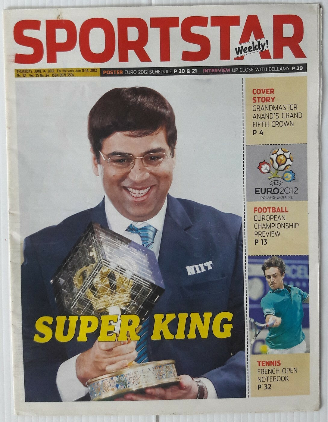 India Sportstar 2007-12 CHESS cover issues 10” X 13” (3)