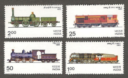 India #685a 1976 Locomotives set of 4 MNH