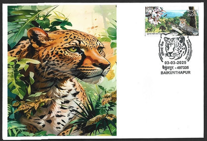 India ASIATIC CHEETAH, Baikunhapur postmark on special covers (3)