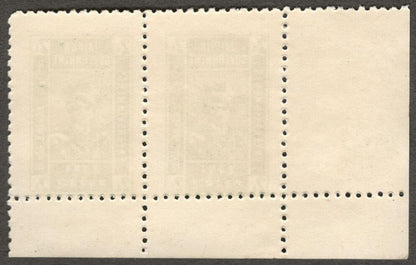 (AOP) India JAIPUR STATE Entertainment Tax 2a green MNH corner pair