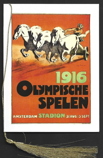 India 2024 Paris Olympics souvenir with 1916 Berlin, Germany Olympics cachet