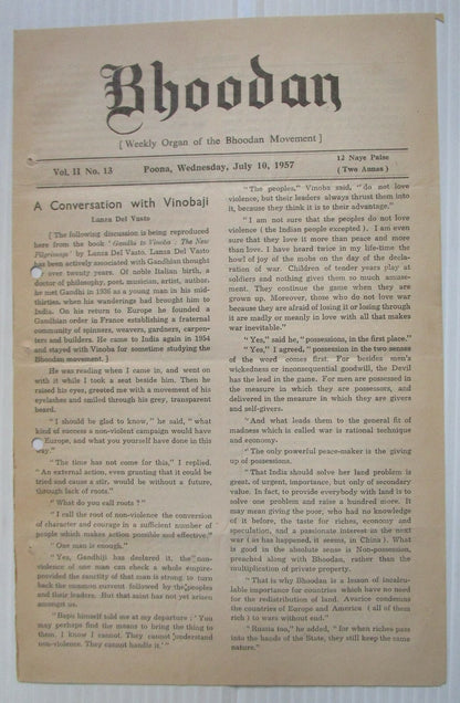 BHOODAN Weekly of the Bhoodan Movement India 1957 issues (27)