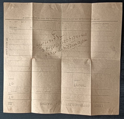 India 1906 telegram canc sc GWALIOR R.S. (Railway Station)
