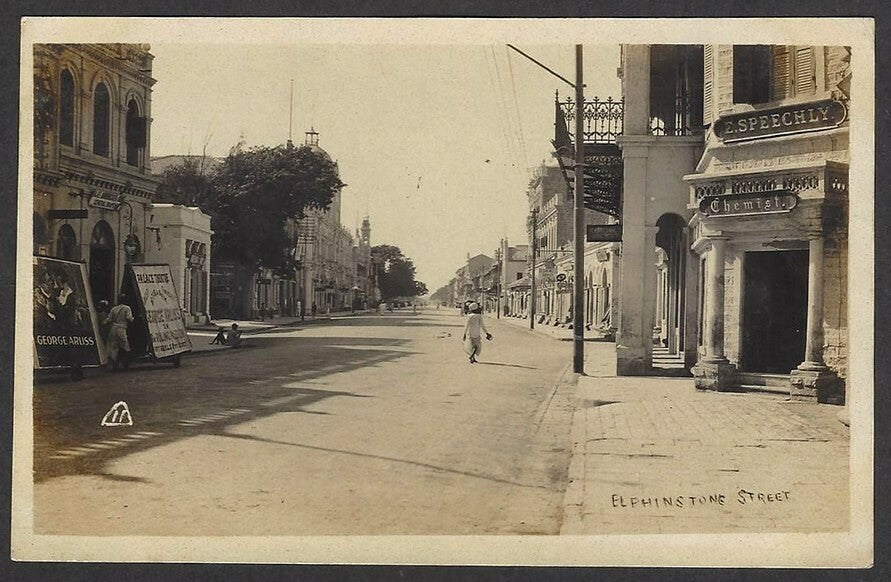 India Elphinstone Street Karachi vintage real photo postcard