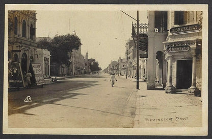 India Elphinstone Street Karachi vintage real photo postcard