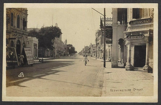 India Elphinstone Street Karachi vintage real photo postcard