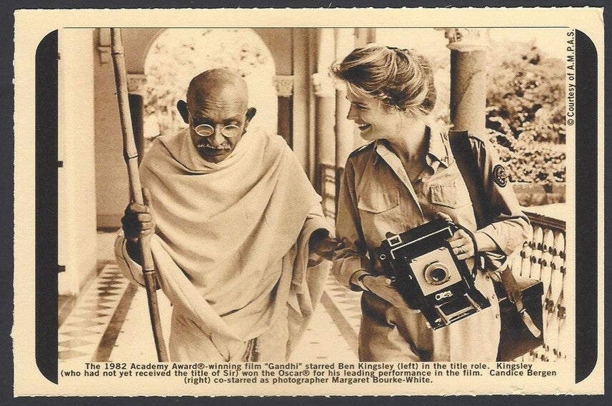 AOP India full back pictorial 50p Gandhi postal card GANDHI 