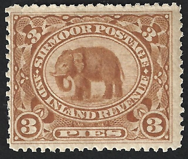 India Sirmoor State 1894-99 3p orange brown MNH. SG 22 £8