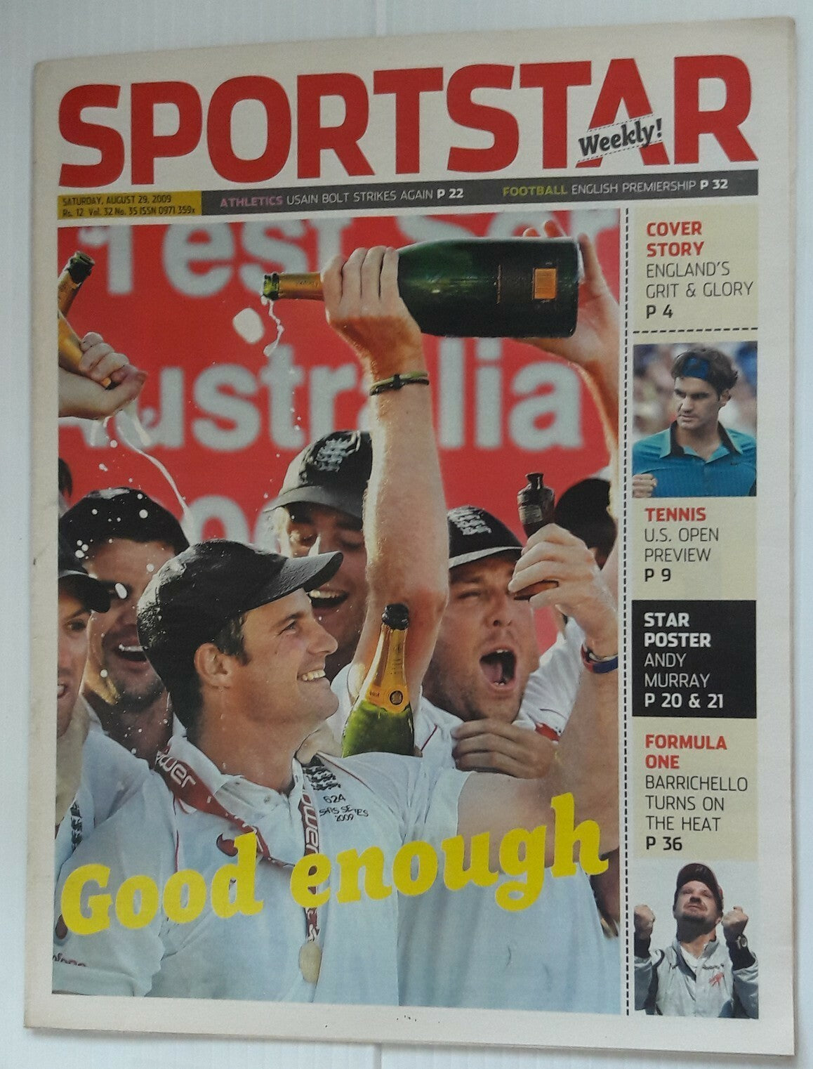 India Sportstar 2007-09 CRICKET cover issues 10” X 13” (5)