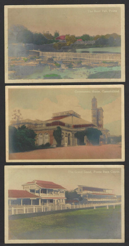 India Poona vintage hand coloured real photo postcards (3)