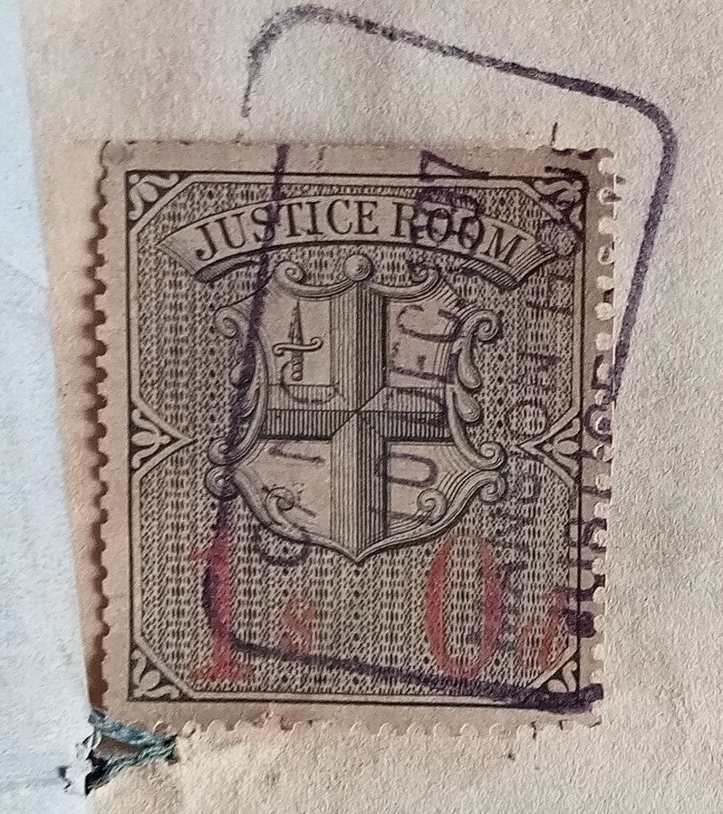 GB Mayors Court & Justice Room (2) & India QV SP Adh 5R on 1898 document zaz