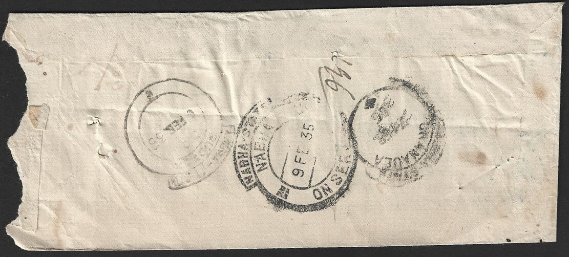India NABHA STATE 1935 stampless Official cover NABHA/ON SERVICE hooded circle