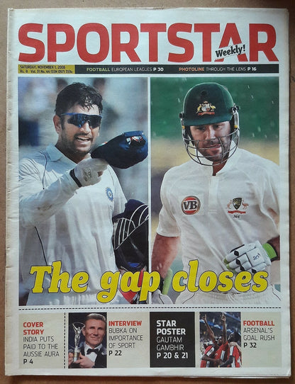India Sportstar 2008 CRICKET cover issues 10” X 13” (5)