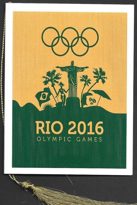 India 2024 Paris Olympics souvenir with 2016 Rio Janeiro, Brazil Olympics cachet