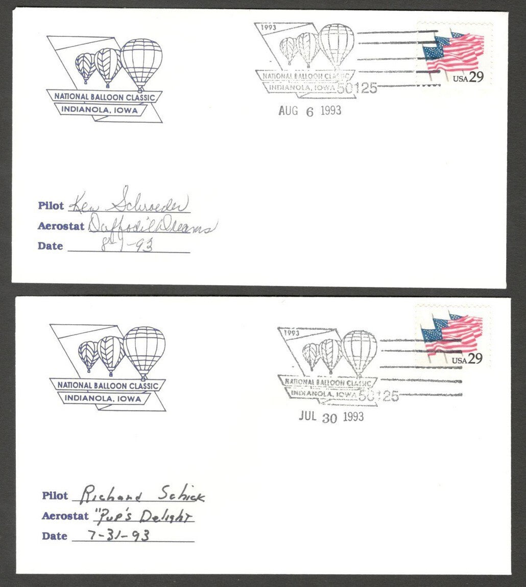 National Balloon Classic, Indianola 1993 covers signed by Pilots (10)