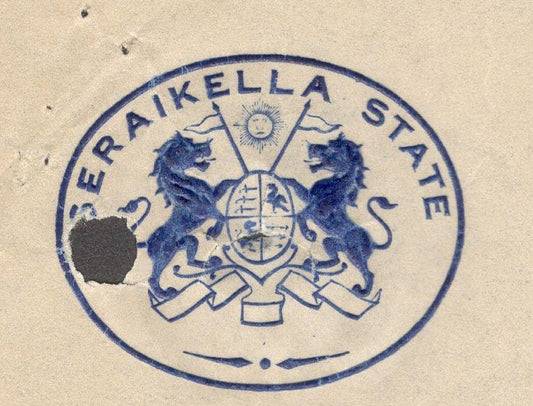 India 1946 crested letter SERAIKELLA STATE