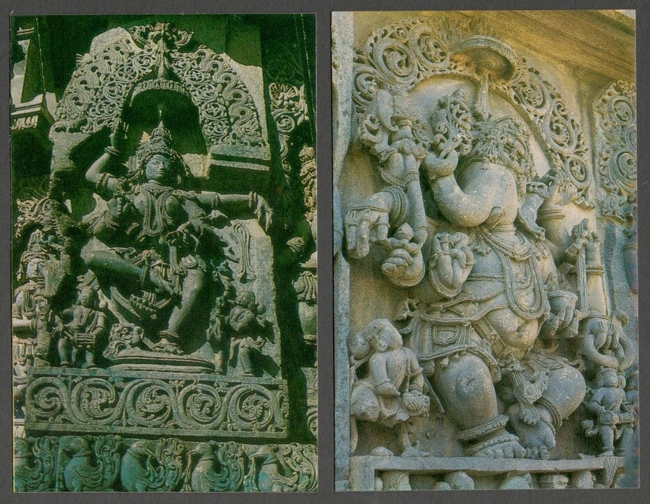 AOP India vintage set of 10 postcards HALEBEEDU