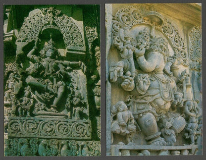 AOP India vintage set of 10 postcards HALEBEEDU