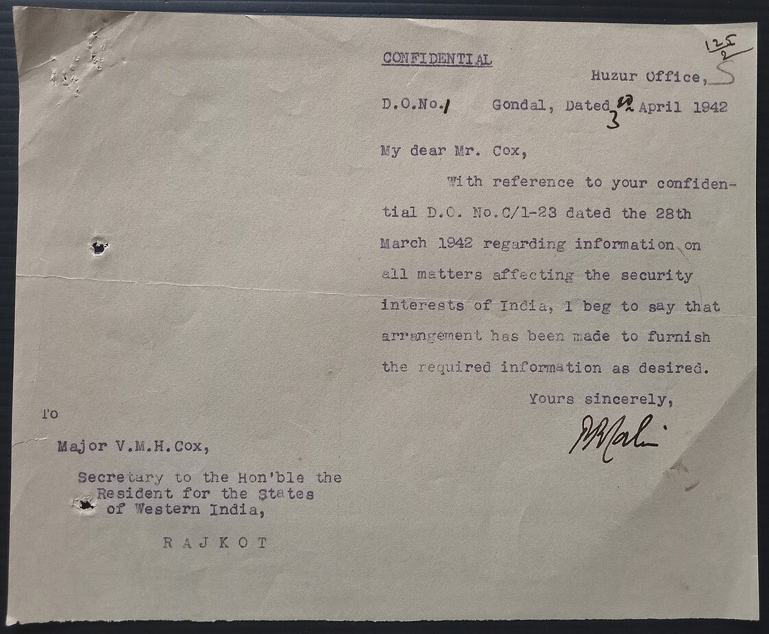 India WW2 1942 Questionnaire re: ILL INTENTIONED ALIENS 5TH COLUMNISTS