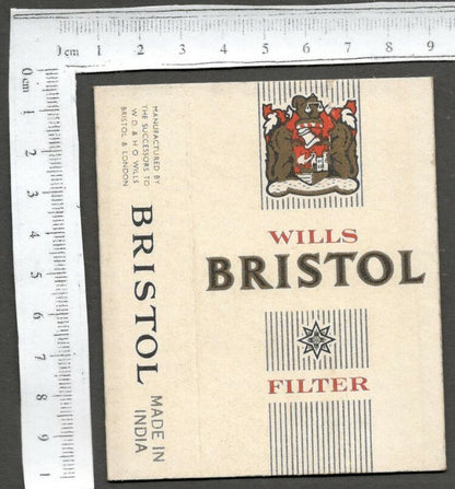 AOP India vintage empty packet BRISTOL Cigarettes W. D. & H. O. Wills