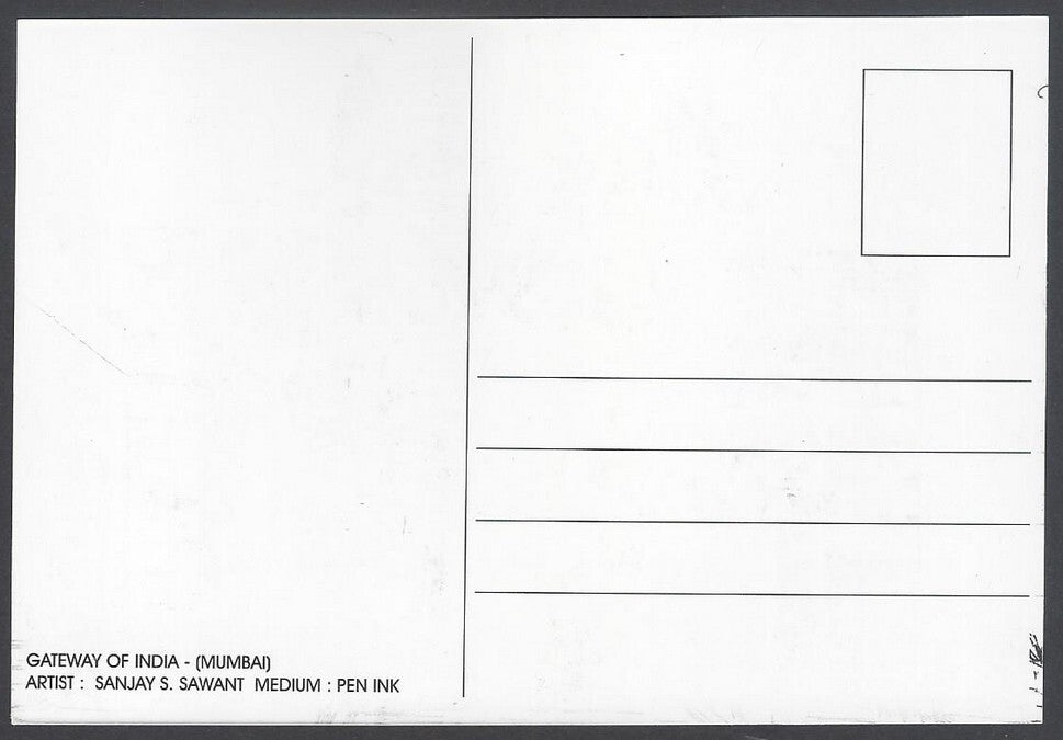 AOP India BOMBAY sketch postcard GATEWAY OF INDIA