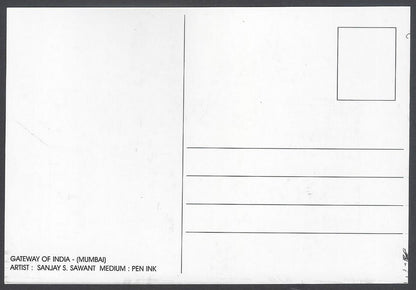 AOP India BOMBAY sketch postcard GATEWAY OF INDIA