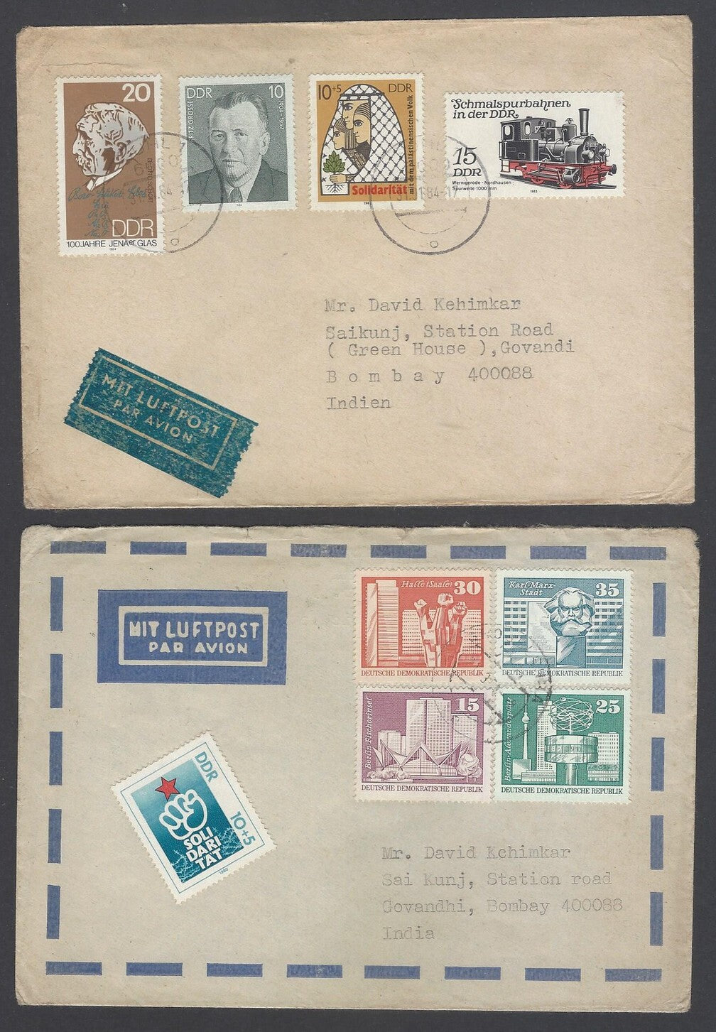 AOP Germany East DDR covers to India (9)