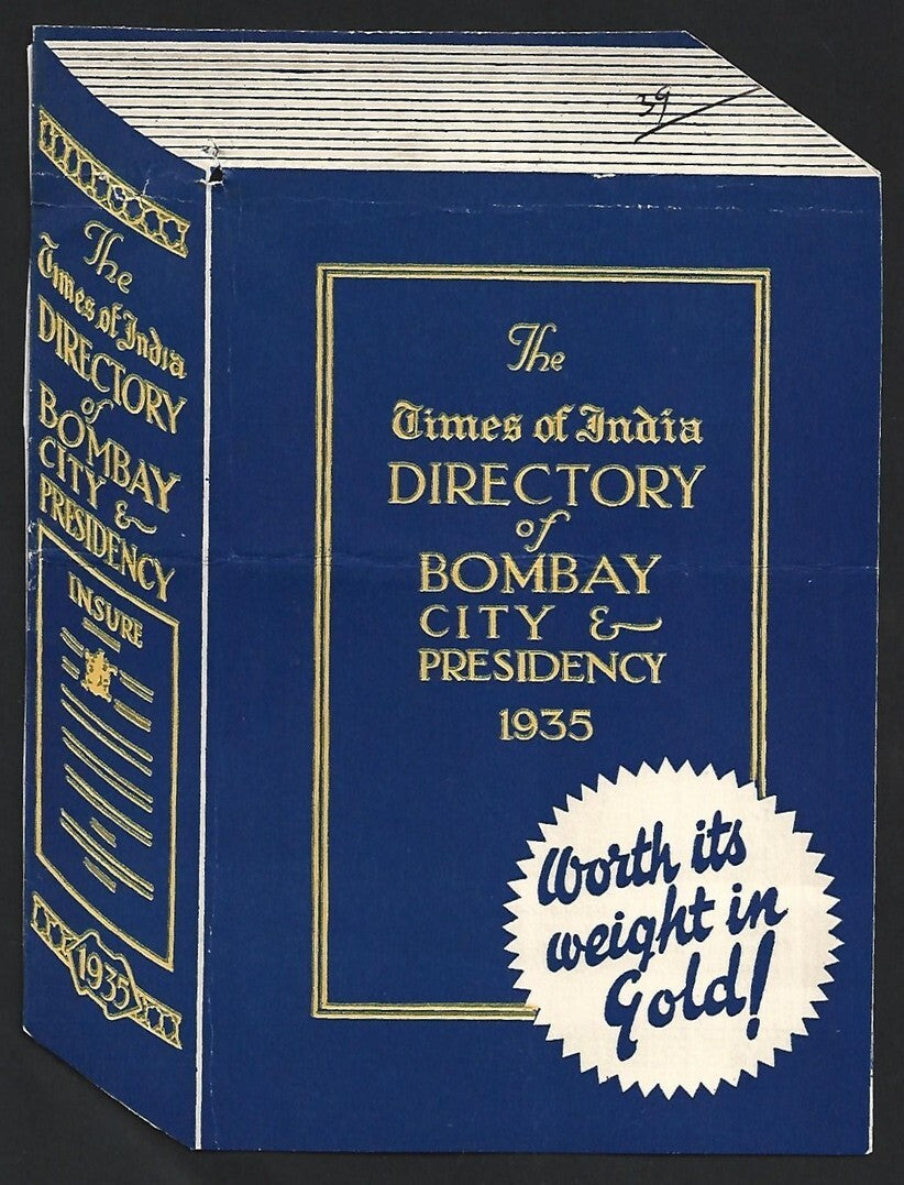 The Times of India Directory of Bombay City & Presidency 1935 advertisement