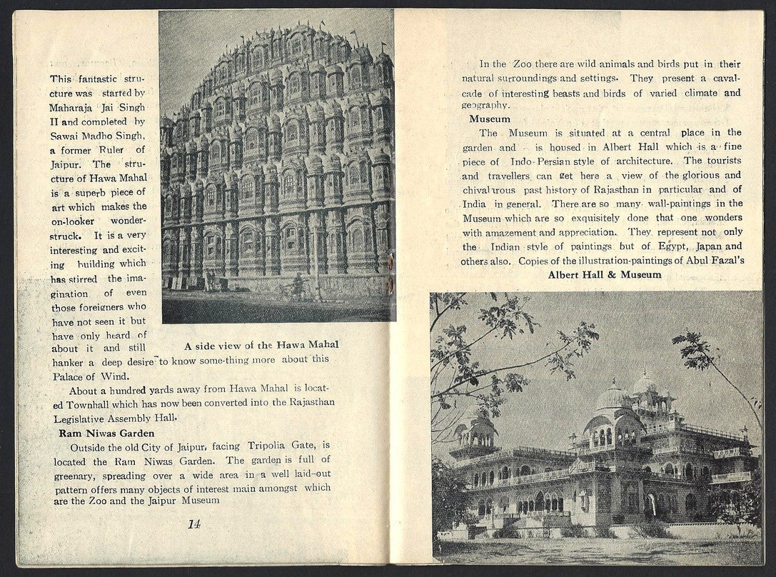 India 1957 Tourist booklet :  JAIPUR & AMBER