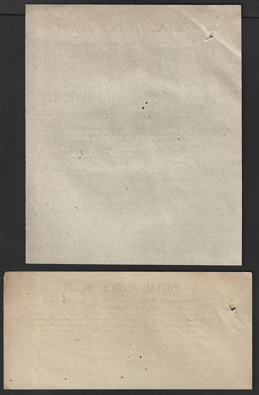 India POSTAL NOTICE #35 20 Oct 1947 Postage rates Egypt & Transjordan + CIRCULAR