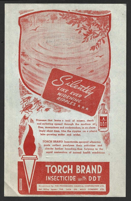 India vintage Torch Brand DOT Insecticide advertisement flyers (2)