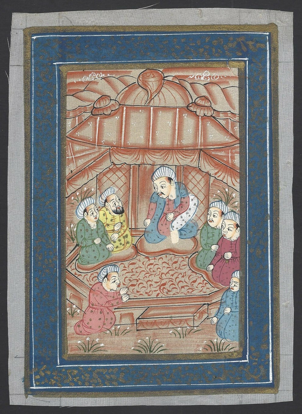 India Mughal miniature painting on cloth 6x9 inches
