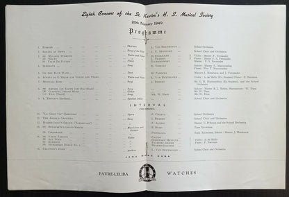 AOP India MUSIC REVIEW ST. Xavier's School Musical Society Bombay 20 Feb 1949