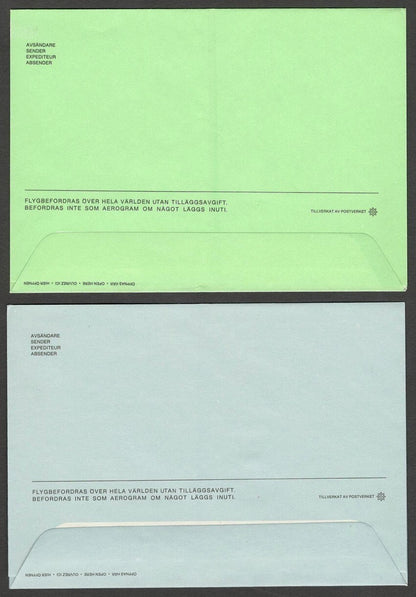 (AOP) India Sweden 1971-76 aerogrammes & airmail envelopes most unused (7)