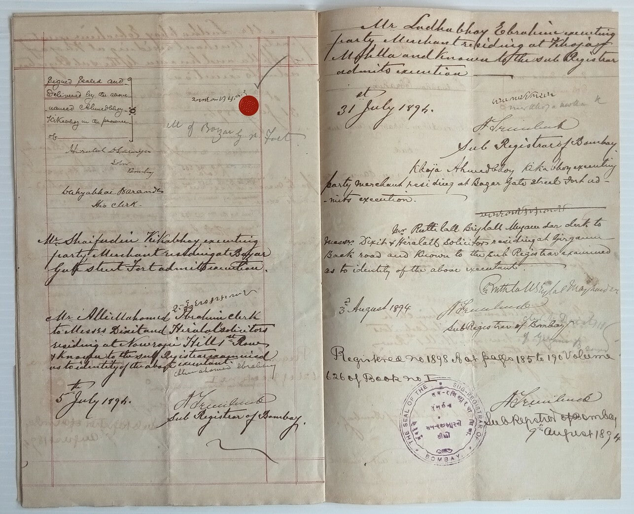 AOP India 1894 4 page Indenture QV 1R