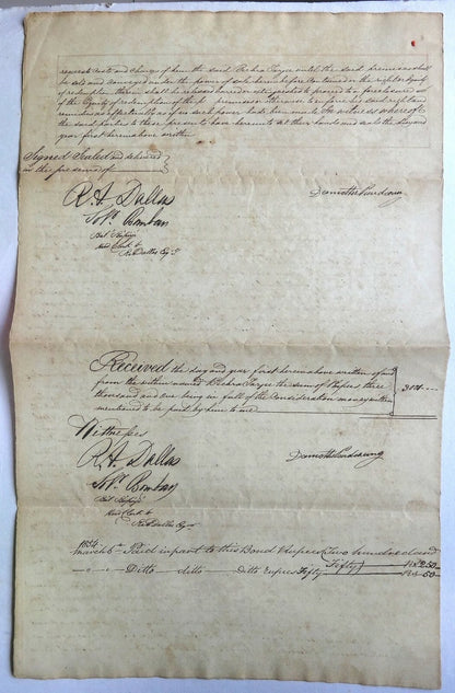 India QV 1868 Special Adhesive 25R on 1911 Indenture