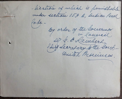 India 1926 order banning the book SHUDDHI SE NAK MEN DAM by Master Dayal Jhalu