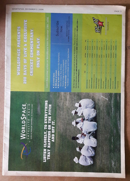 India Sportstar 2006-10 CRICKET cover issues 10” X 13” (5)